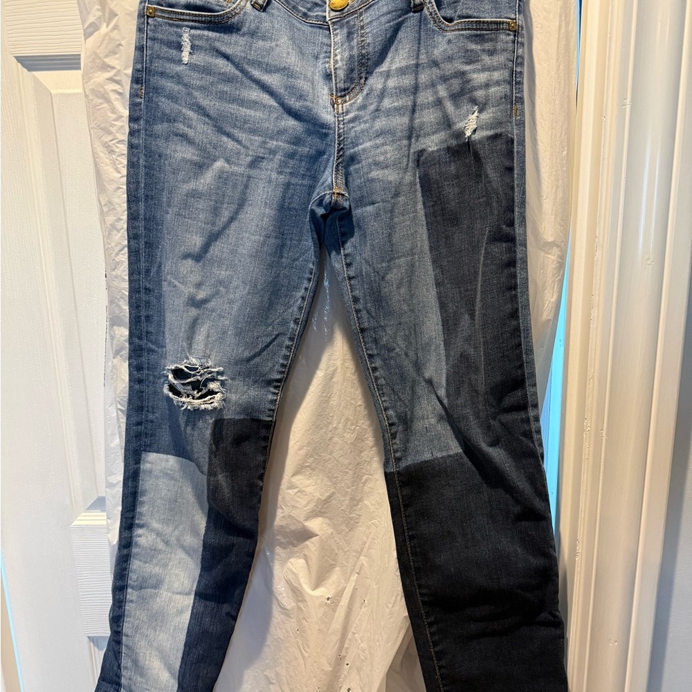 Kut Stylish Blue Distressed Women Jeans